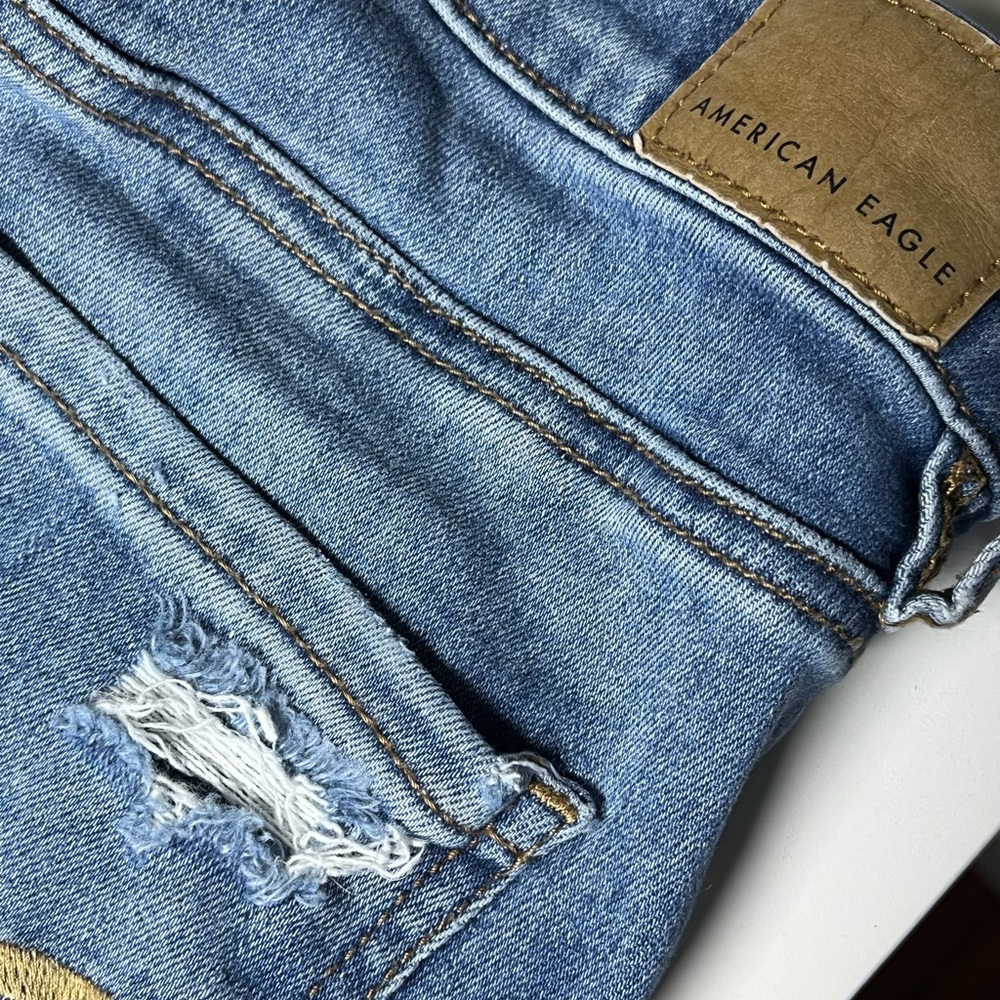 American Eagle Outfitters Ripped Blue Skinny Jeans - Picture 6 of 7